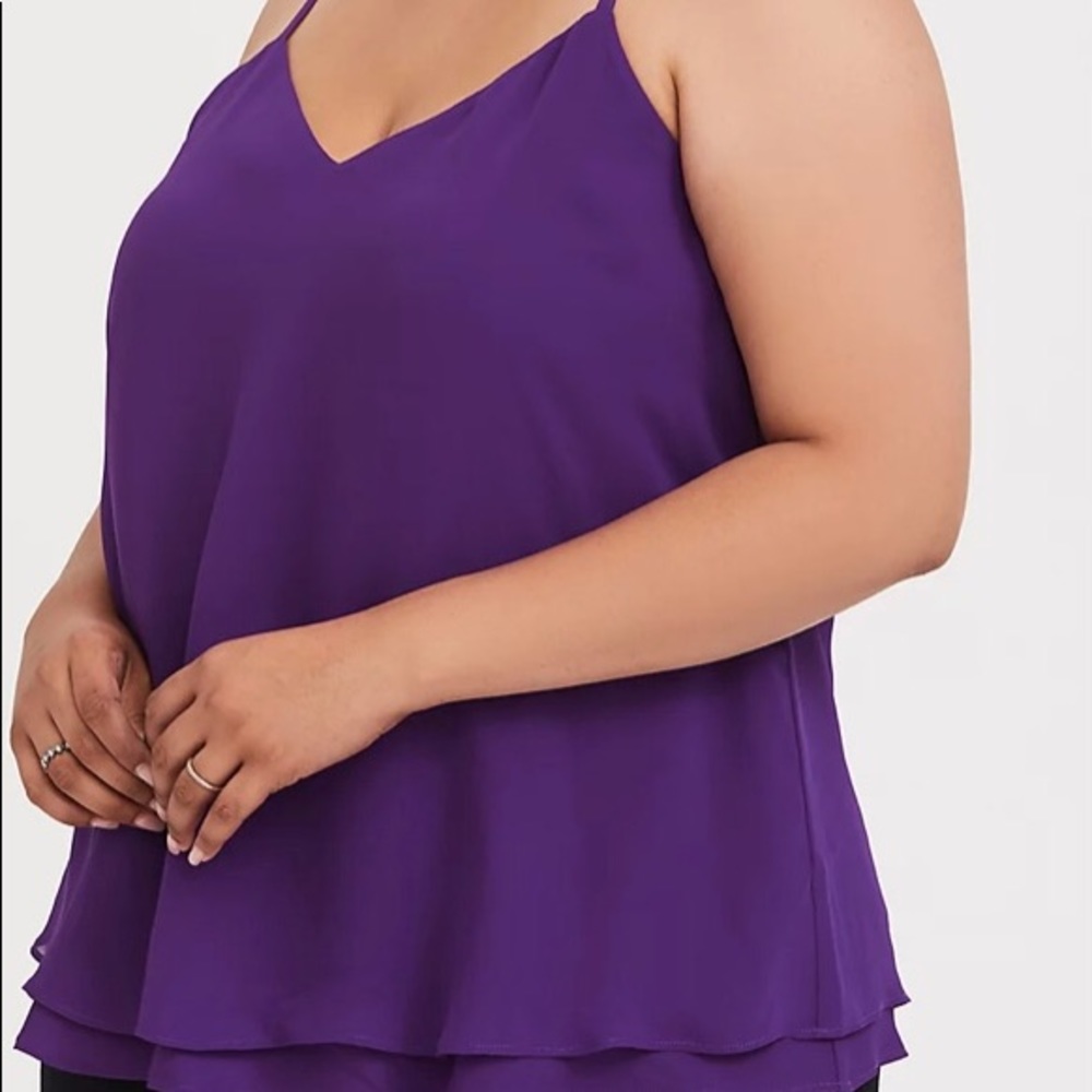 Torrid Purple Chiffon Layer Swing Cami Size 2(X)